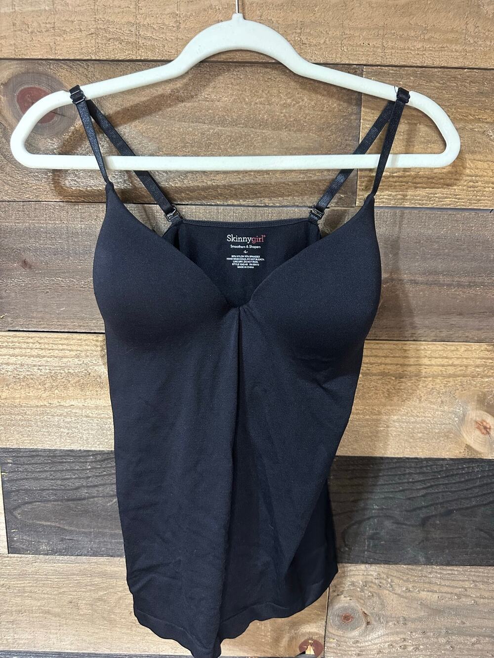 SKINNYGIRL Shaping Seamless Black Cami Size L EUC